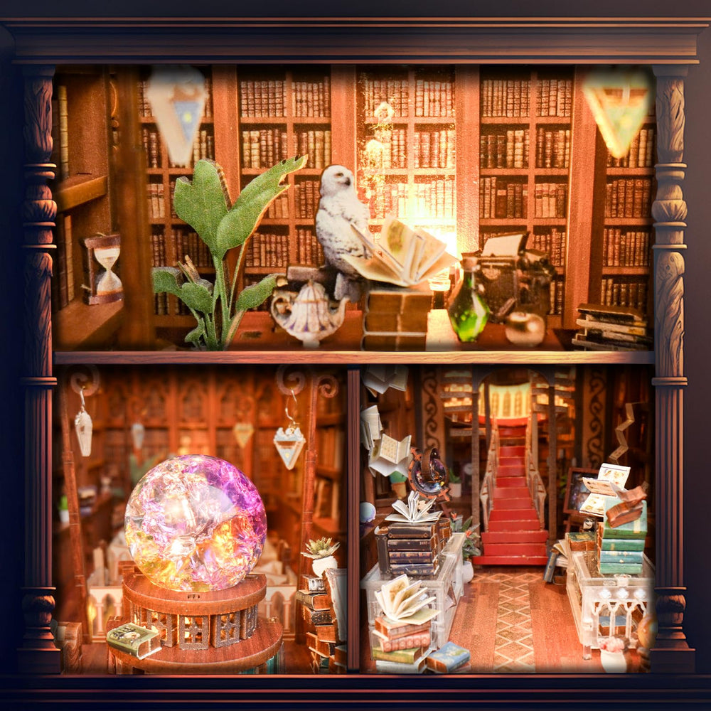 Stoytto 3D wooden puzzle book nook designed for adults and teens.