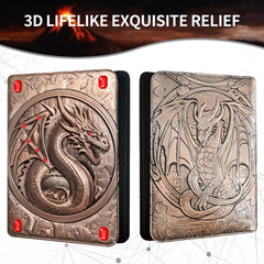 Bronze and red gemstone accents add a luxe touch to the binder exterior.