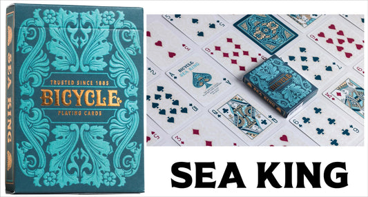 Straight Poker Supplies Bicycle Sea King deck for striking visual plays and smooth handling.