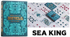 Straight Poker Supplies Bicycle Sea King deck for striking visual plays and smooth handling.