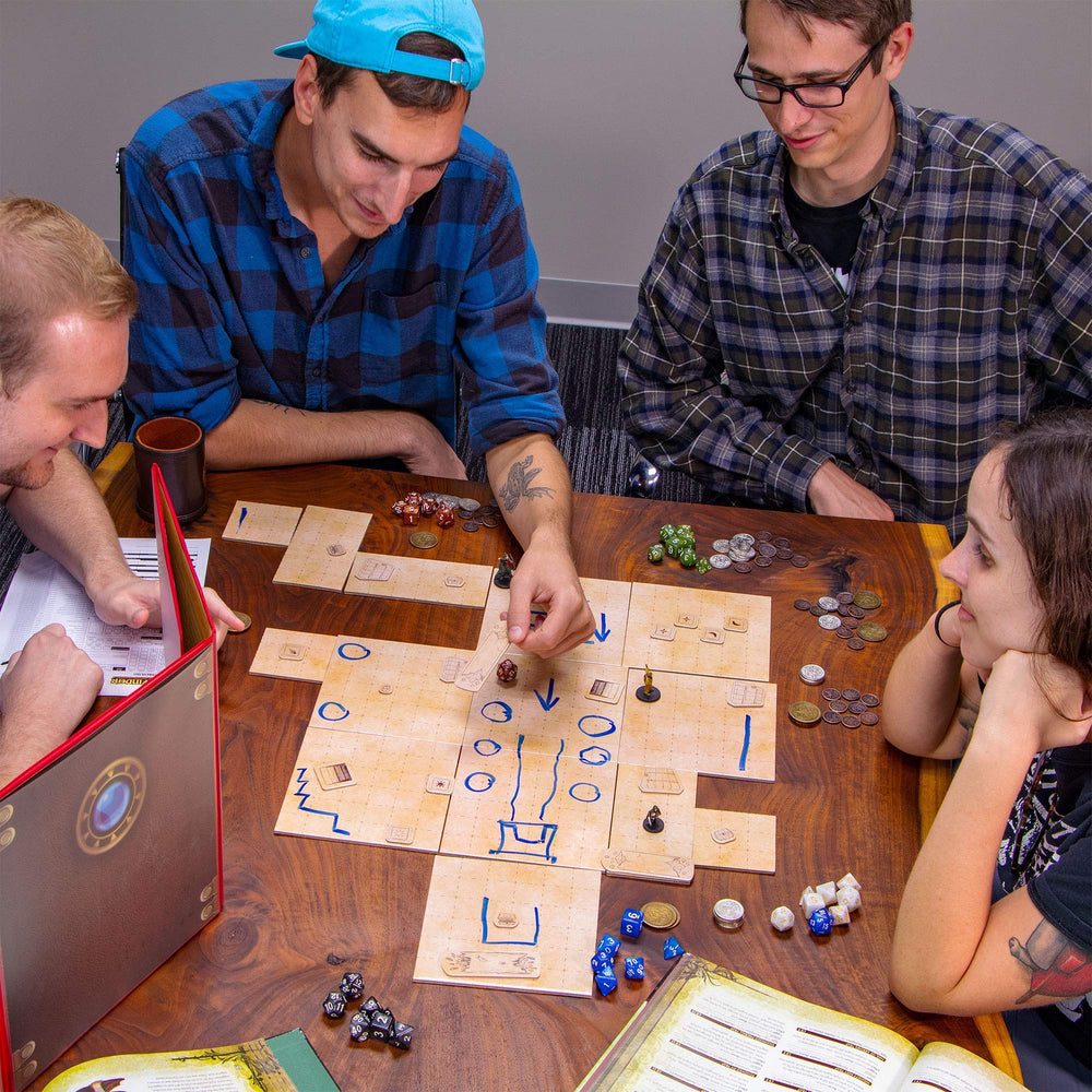 Stratagem Master’s Atlas doors, stairs, and treasure tokens enhance encounters.