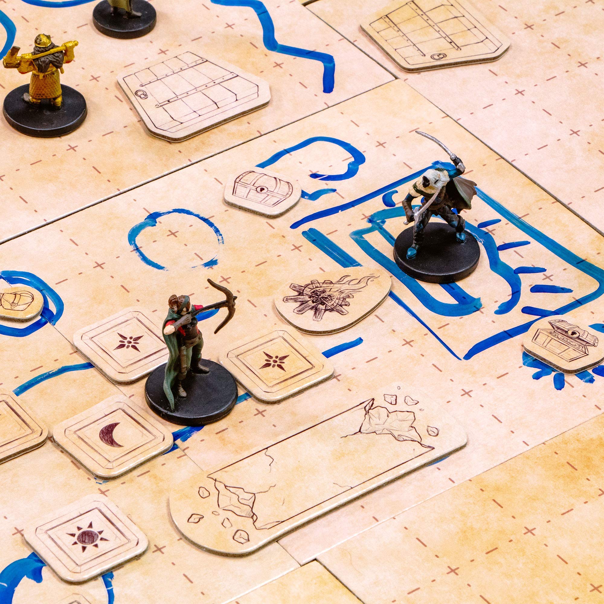Stratagem Master’s Atlas tokens with detailed illustrations for thematic scene-building.