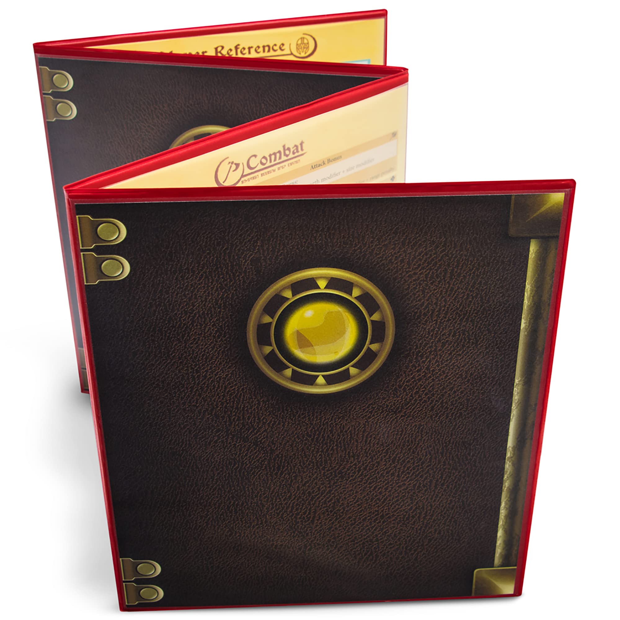 Stratagem The Master’s Tome 4-panel GM screen for organized campaign notes on table