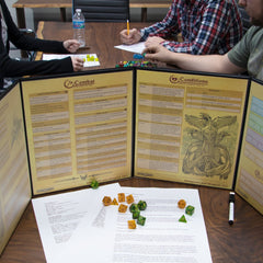 Stratagem Master’s Tome open wide for expansive table planning and notes.