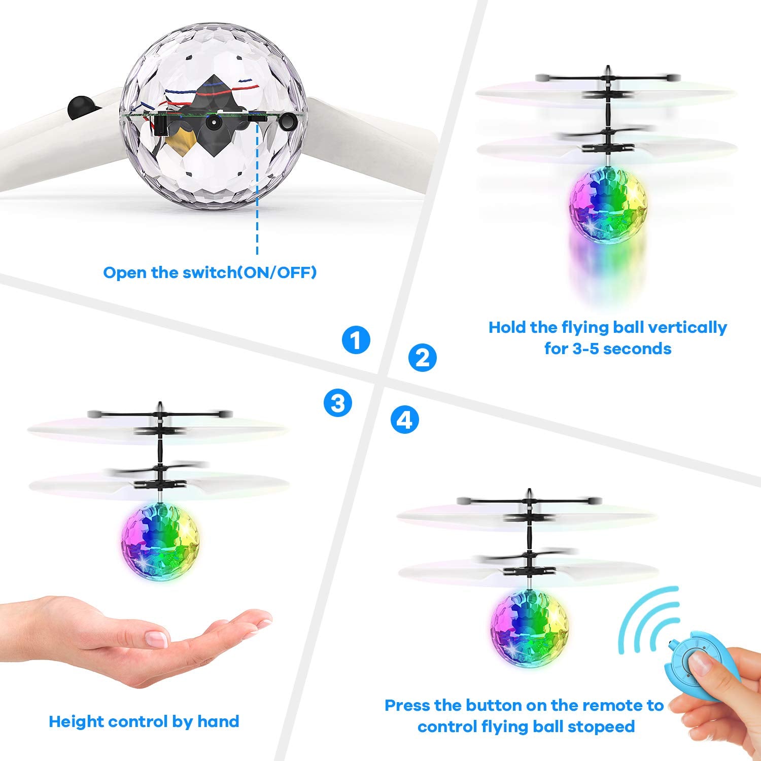 STREET WALK flying ball with LED disco lights for night-time fun.