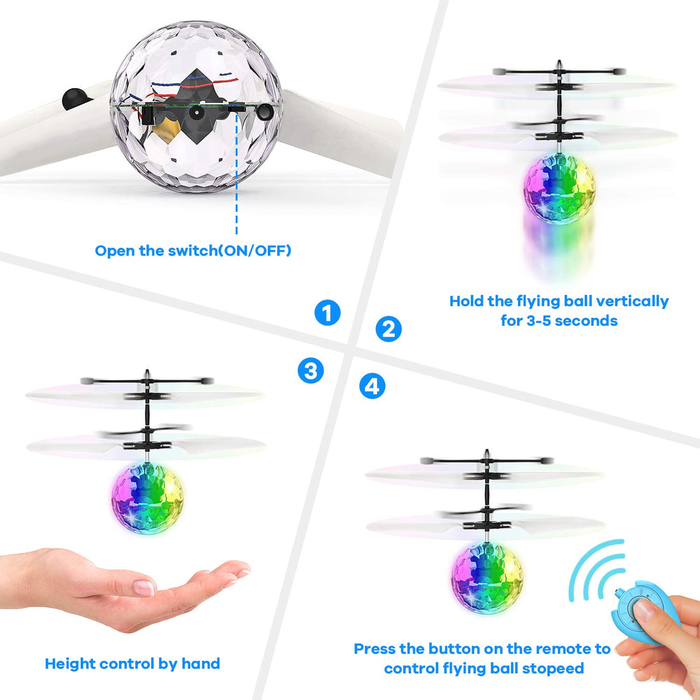 STREET WALK Flying Toy Ball with colorful LED disco lights during hover.