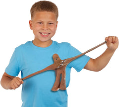 Stretch Armstrong Chewbacca figure mid-stretch captures dynamic play moments.