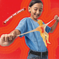 STRETCH ARMSTRONG held in an adult hand to show grip and tactile satisfaction