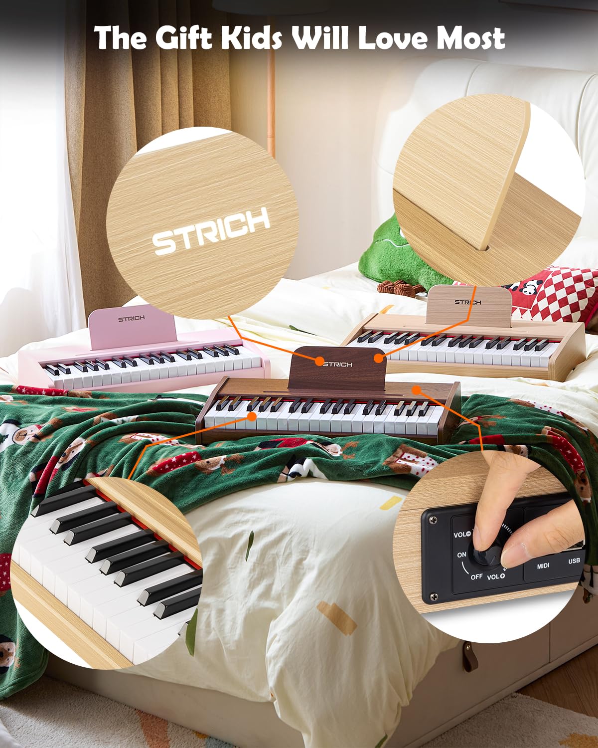 STRICH 37-keys kids piano simple guides help kids start playing