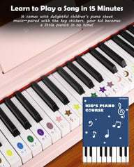 STRICH key stickers and guides help kids start melodies quickly.