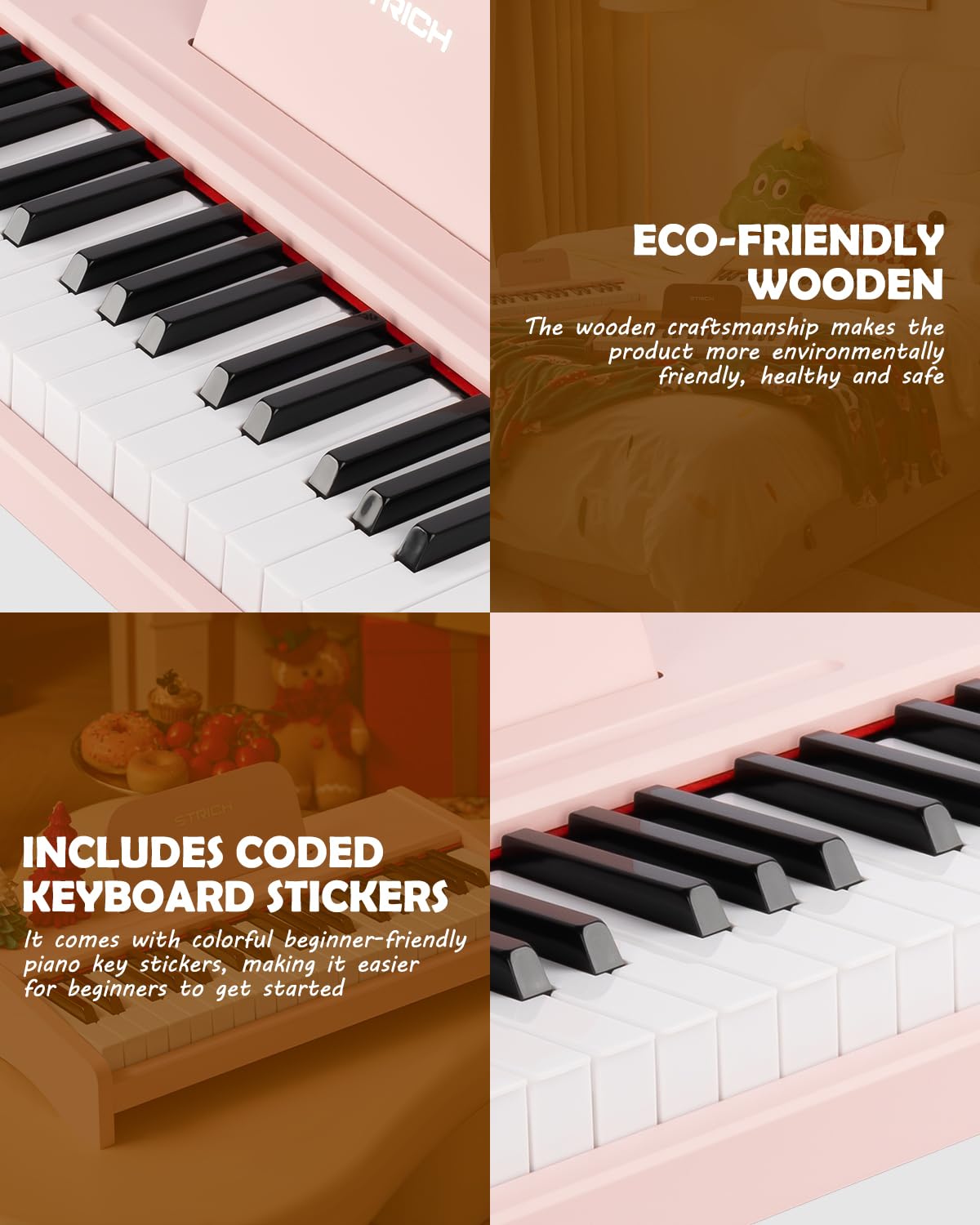 STRICH kid-sized keys offer comfortable grip for beginners and small hands.