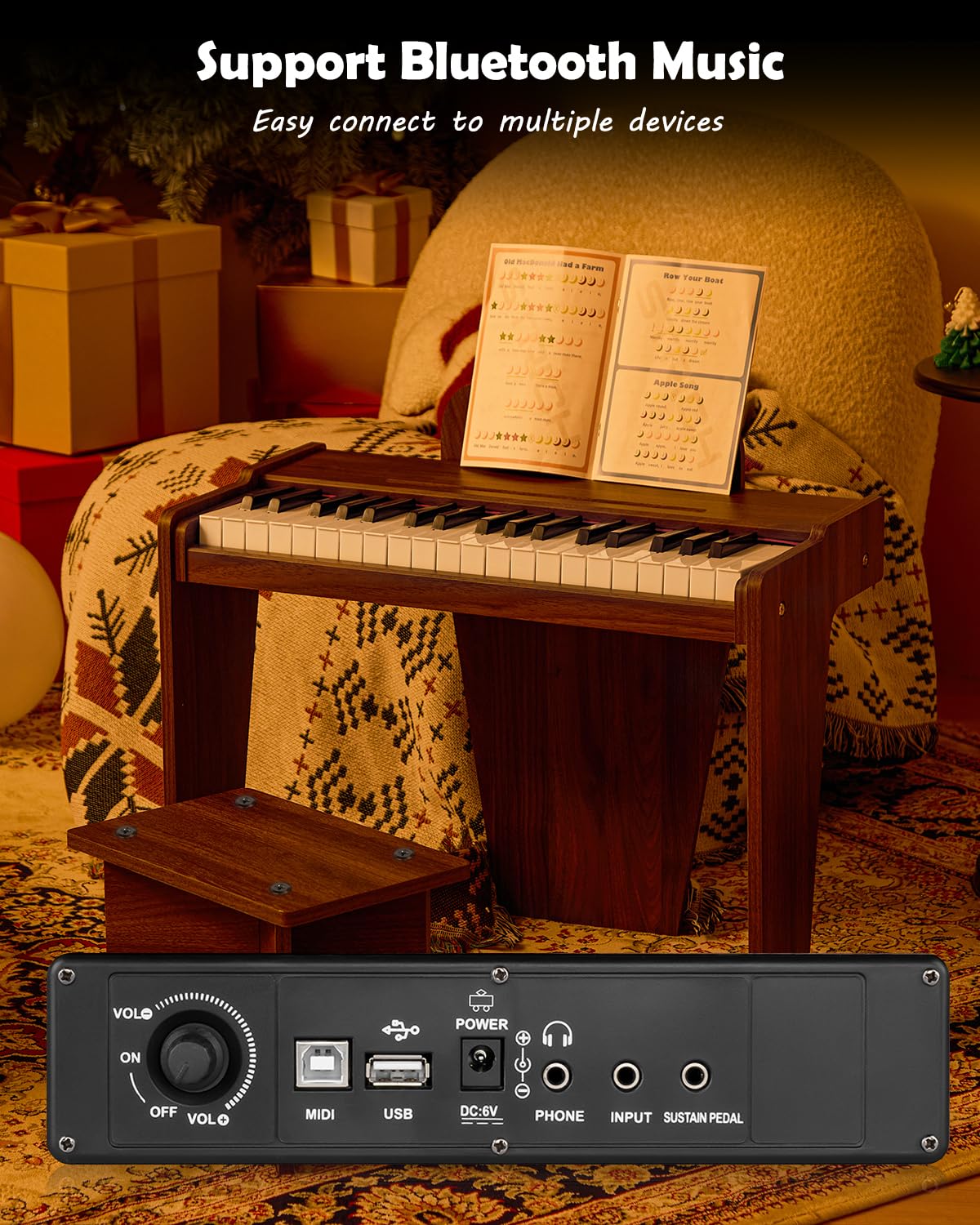 Battery-powered playback lets kids play music anywhere without a plug.