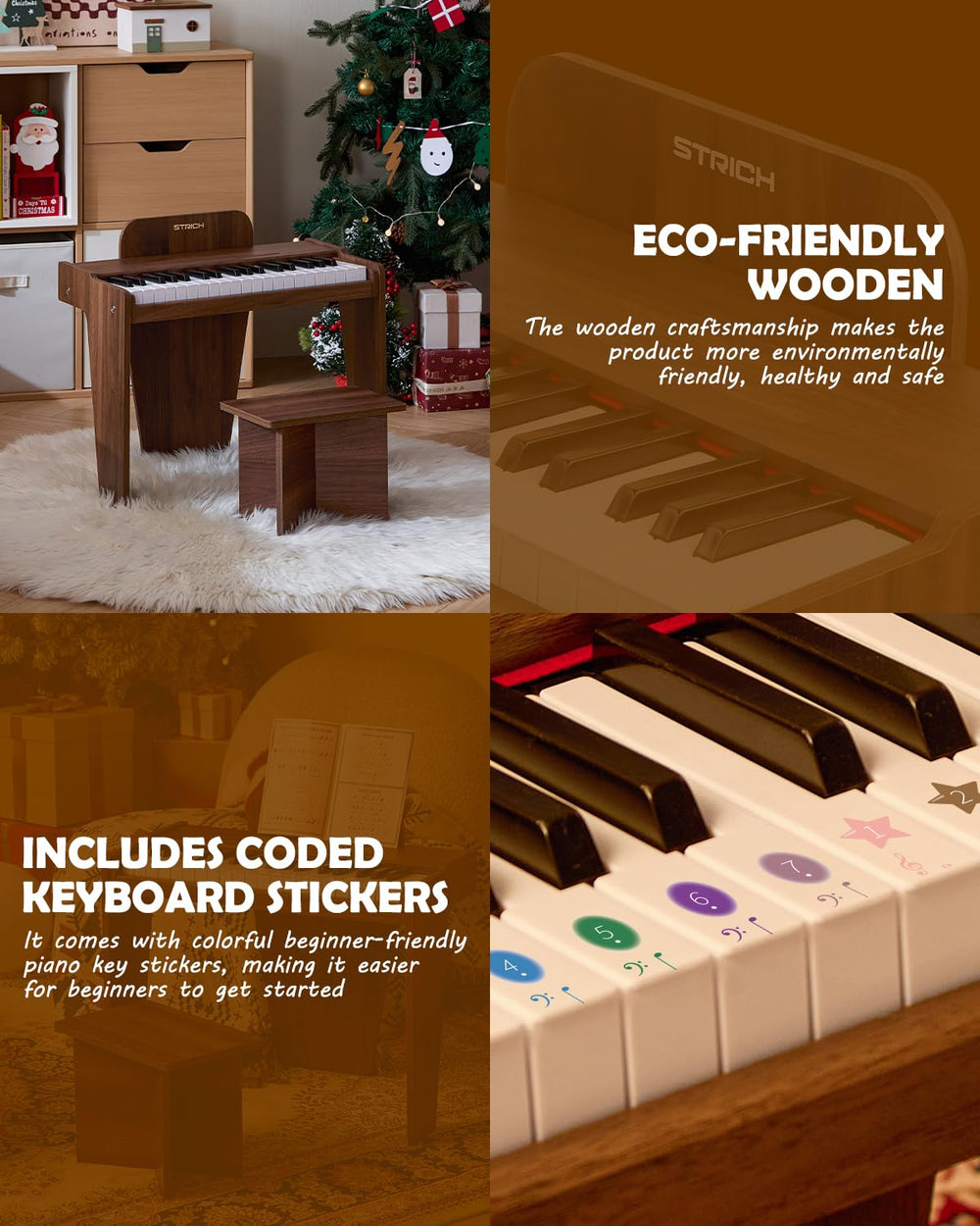 Compact wooden design of the STRICH SEK-37S saves space for learning.