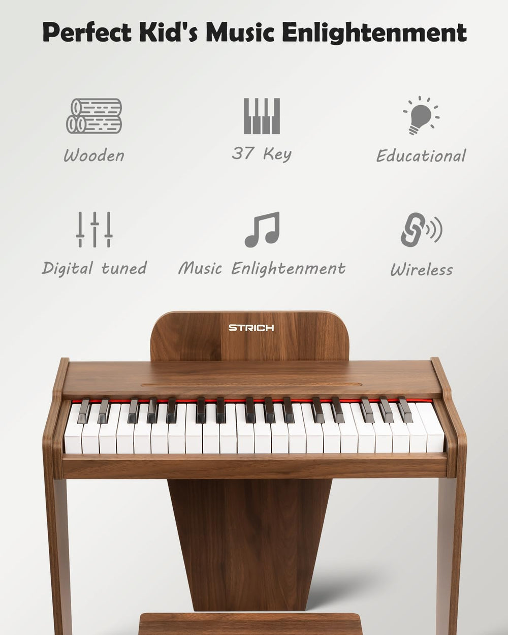 STRICH SEK-37S 37-key keyboard designed for small hands and easy play.