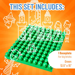 Strictly Briks mega baseplate green city buildout, ideal for expanding play layouts.