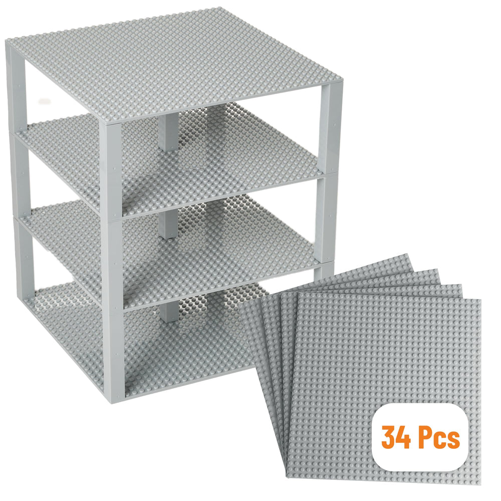 Strictly Briks baseplate set 10x10 in light grey for versatile building and display.