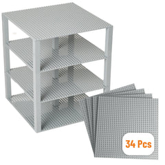Strictly Briks baseplate set 10x10 in light grey for versatile building and display.