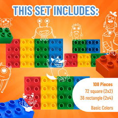 Colorful Strictly Briks blocks in red green blue sparks creativity
