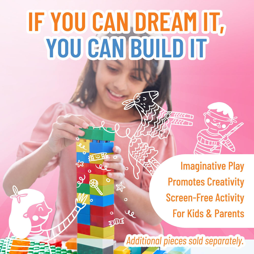Strictly Briks blocks arranged for home building sessions and imaginative play.