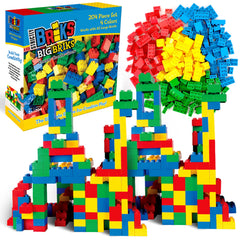 Strictly Briks giant interlocking blocks promote creative play and fine motor skills.