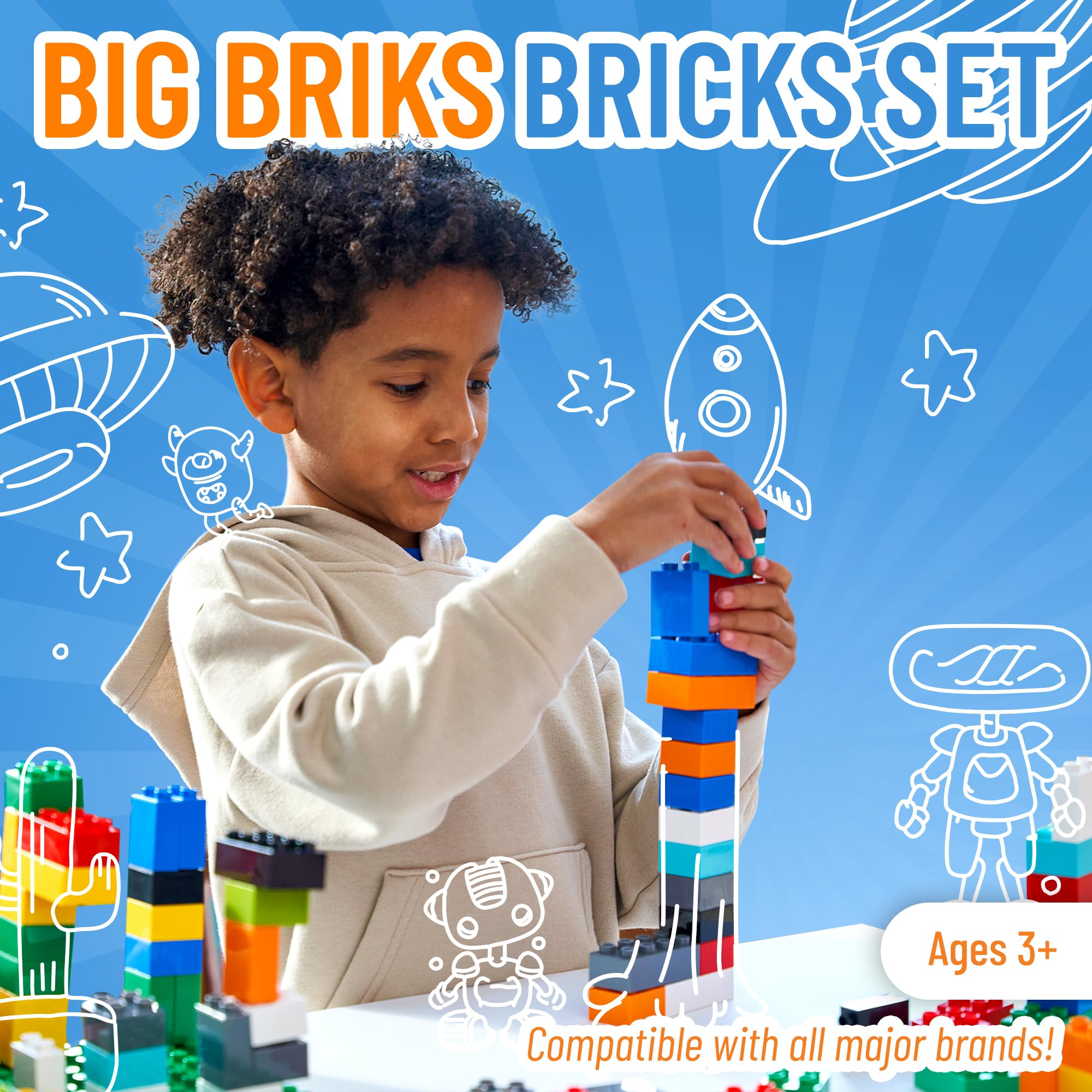 Strictly Briks blocks compatible with Duplo and LEGO for versatile play
