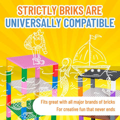 Close-up of Strictly Briks rainbow stackers showing interlocking edges