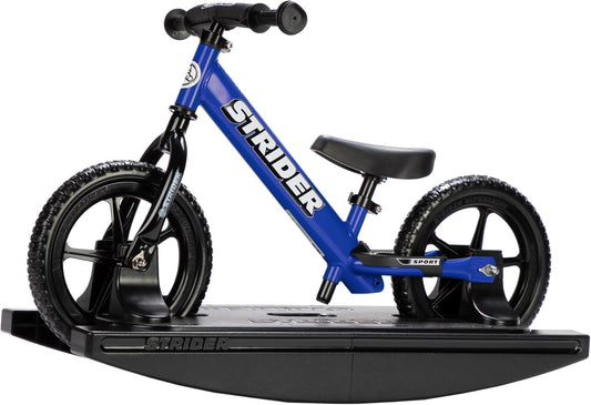 Strider 12inch Sport Bike blue, kid-friendly balance bike for early riding.