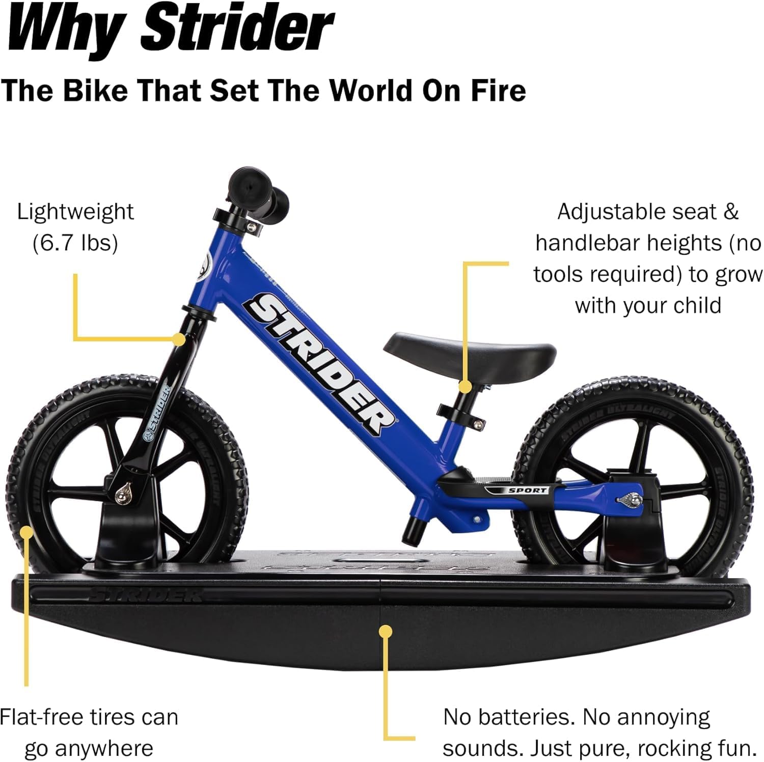 Performance footrest supports correct foot placement for steadier rides.