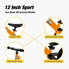 Strider padded seat offers comfort during play sessions