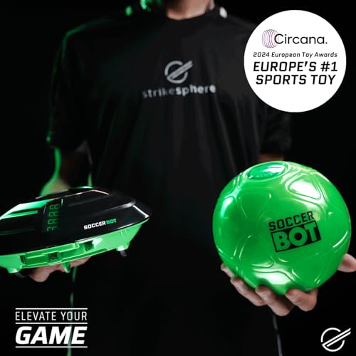 Strikesphere Soccer Bot three-speed modes displayed for skill development