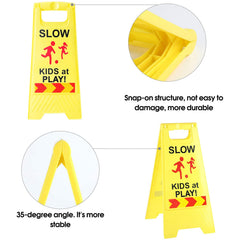 StrLon Slow Kids Sign double-sided design boosts daytime and night awareness