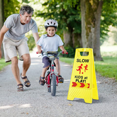 StrLon Slow Kids Sign reflective tape increases nighttime visibility