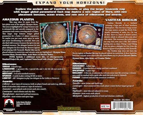 Stronghold Games Amazonis and Vastitas project cards boost strategy options.