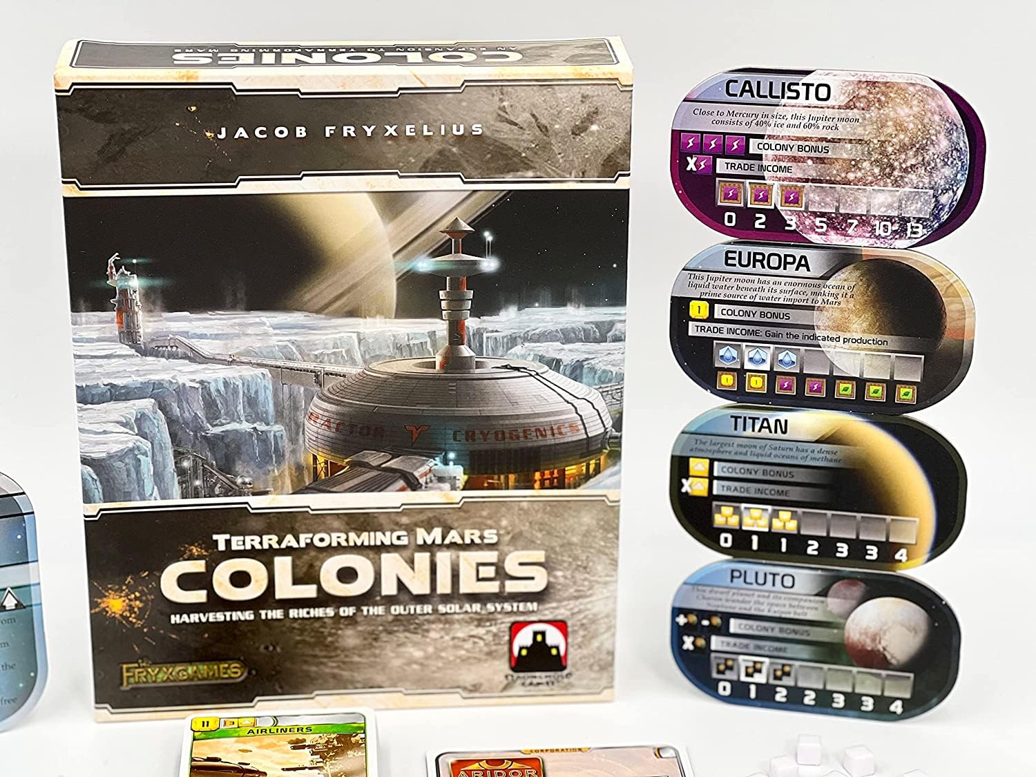 Stronghold Games' Terraforming Mars: Colonies corporation cards introduce new options.