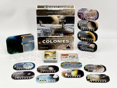 Stronghold Games' Terraforming Mars: Colonies resource emblems track minerals and credits.