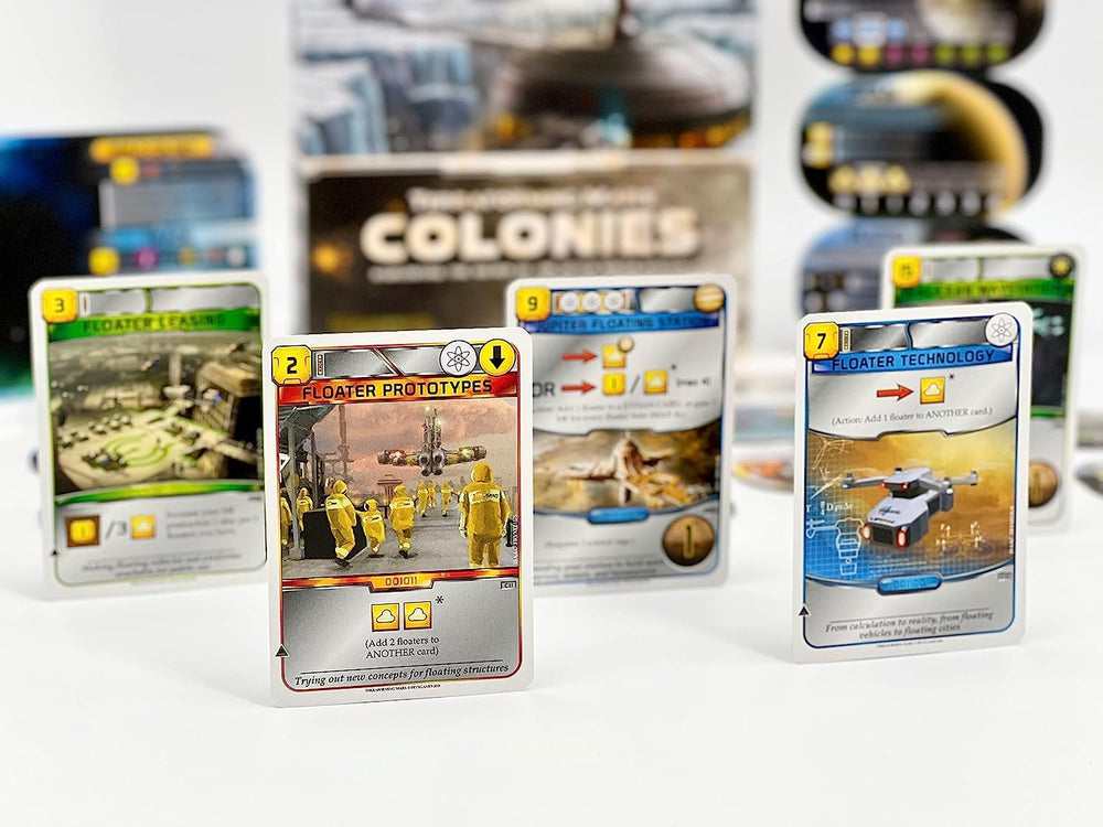 Stronghold Games' Terraforming Mars: Colonies trade fleet components enable faster resource flow.