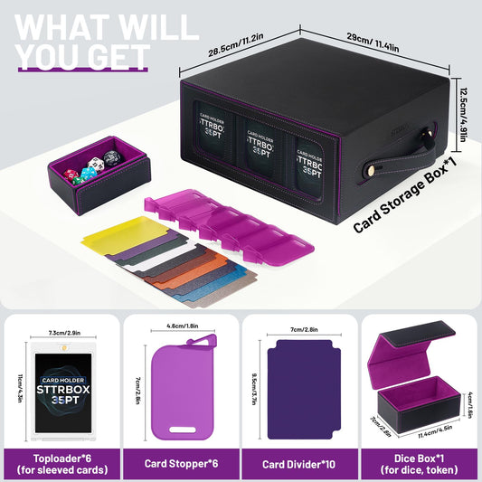 STTRBOX deck box water-resistant faux leather protects cards