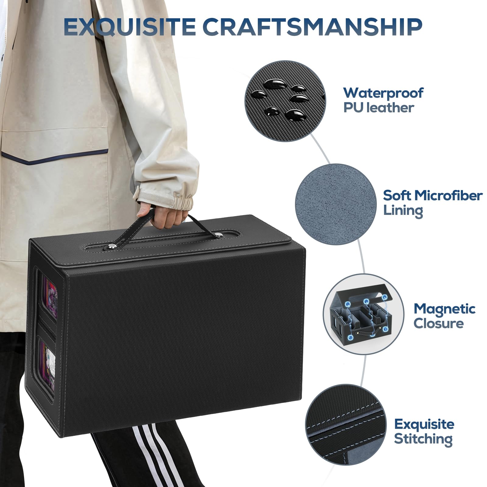 STTRBOX holds 600+ double-sleeved cards for versatile collection storage
