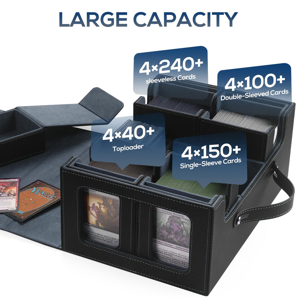 STTRBOX premium faux leather case with waterproof exterior and soft microfiber lining protects cards