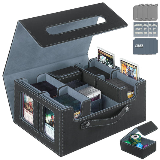 STTRBOX trading card storage box organizes MTG commander decks for quick access
