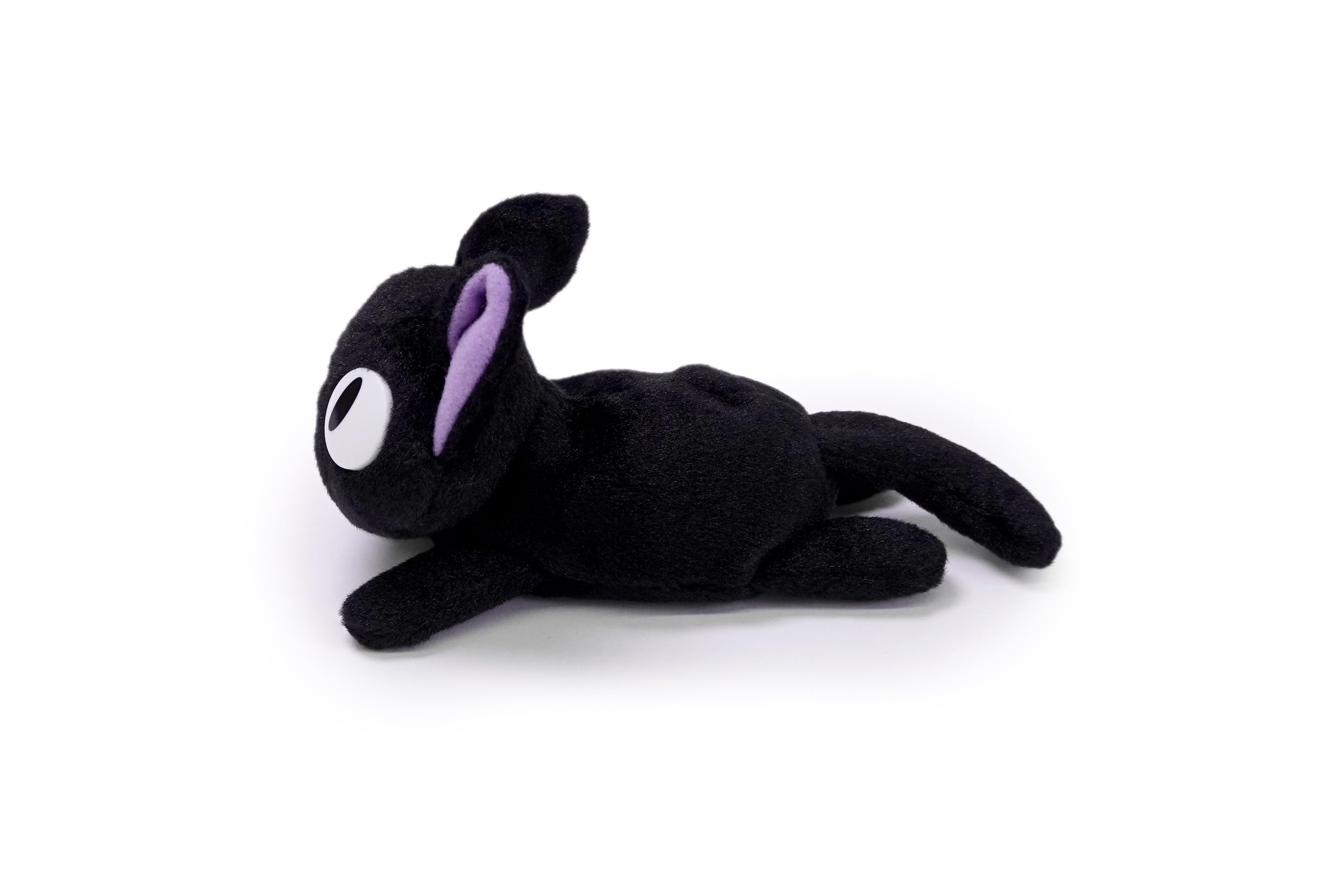 Studio Ghibli Jiji fluffy beanbag pose enhances desk or shelf decor.