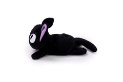 Studio Ghibli Jiji fluffy beanbag pose enhances desk or shelf decor.