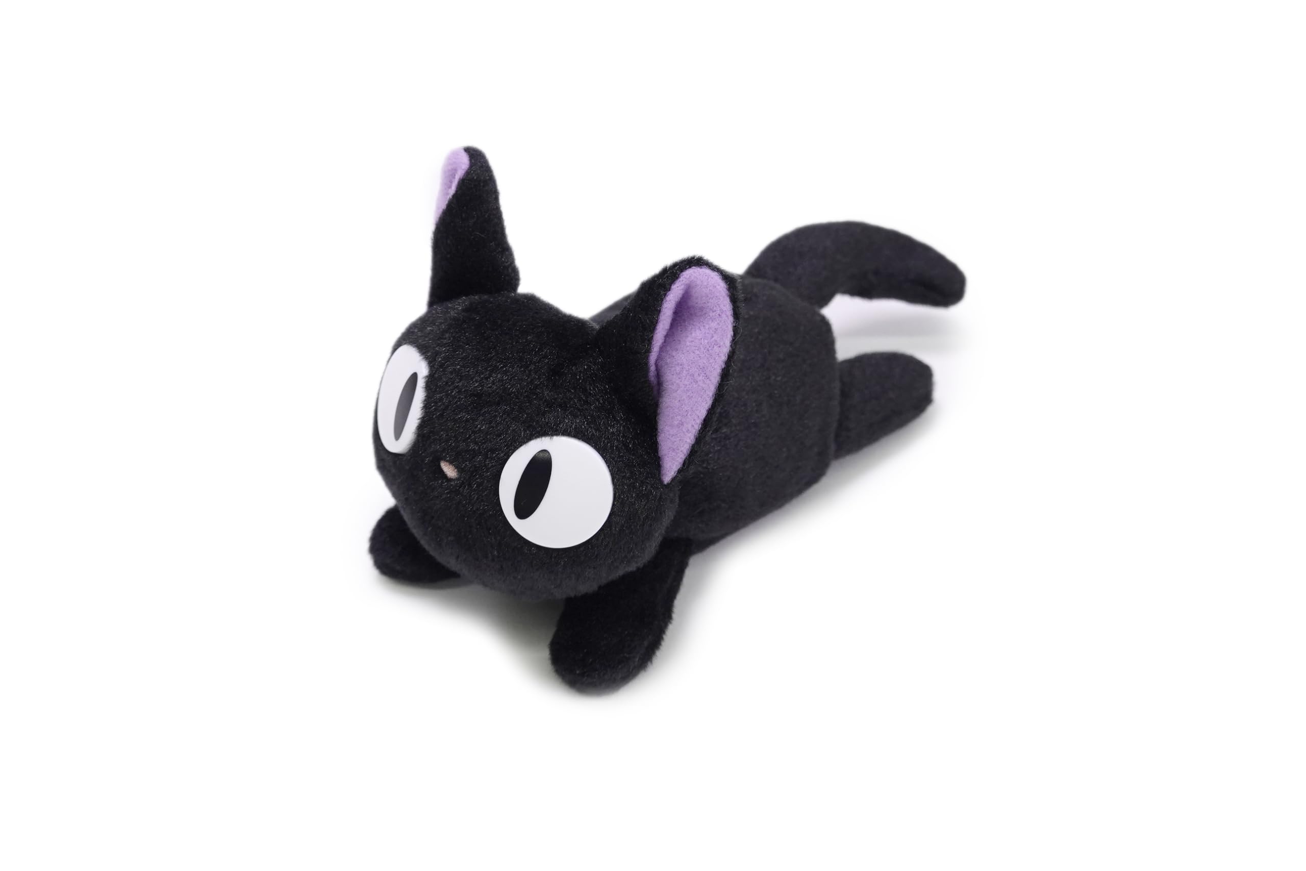 Studio Ghibli Jiji plush face detail adds charm to shelves.
