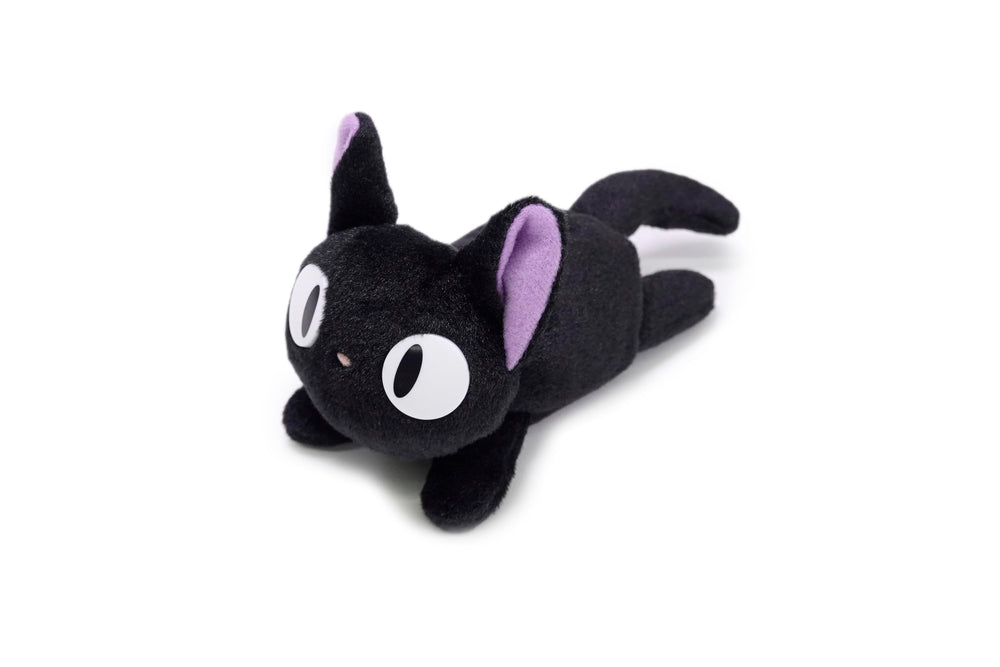 Studio Ghibli Jiji plush face detail adds charm to shelves.
