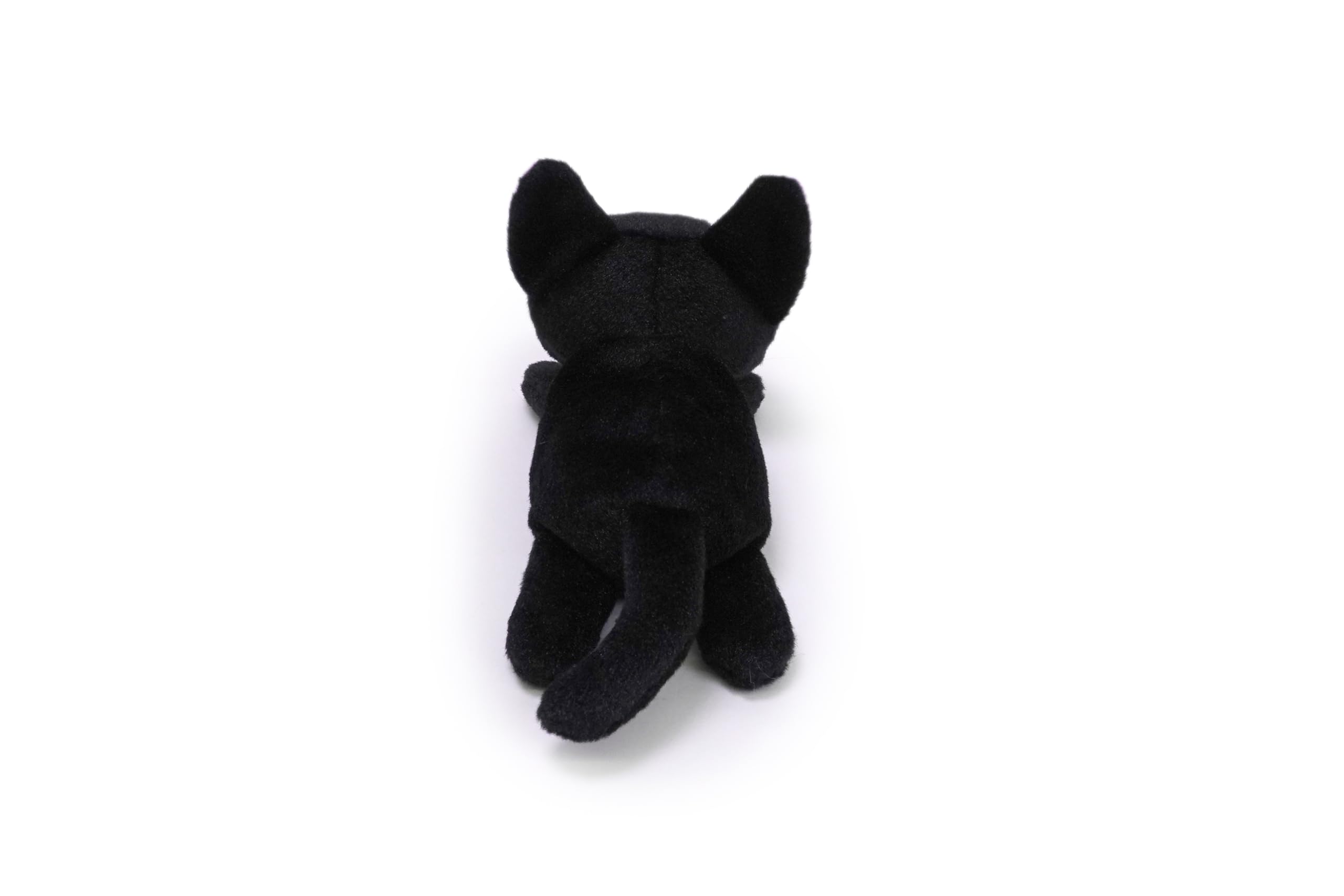 Studio Ghibli Jiji plush texture closeup highlights soft fur.