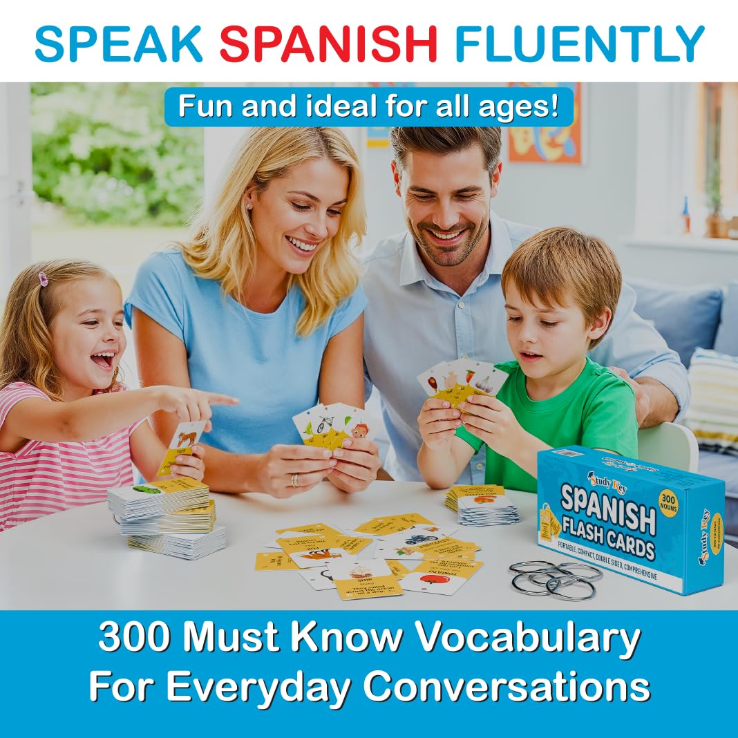 Study Key flashcards visuals illustrate everyday scenes for practical learning.