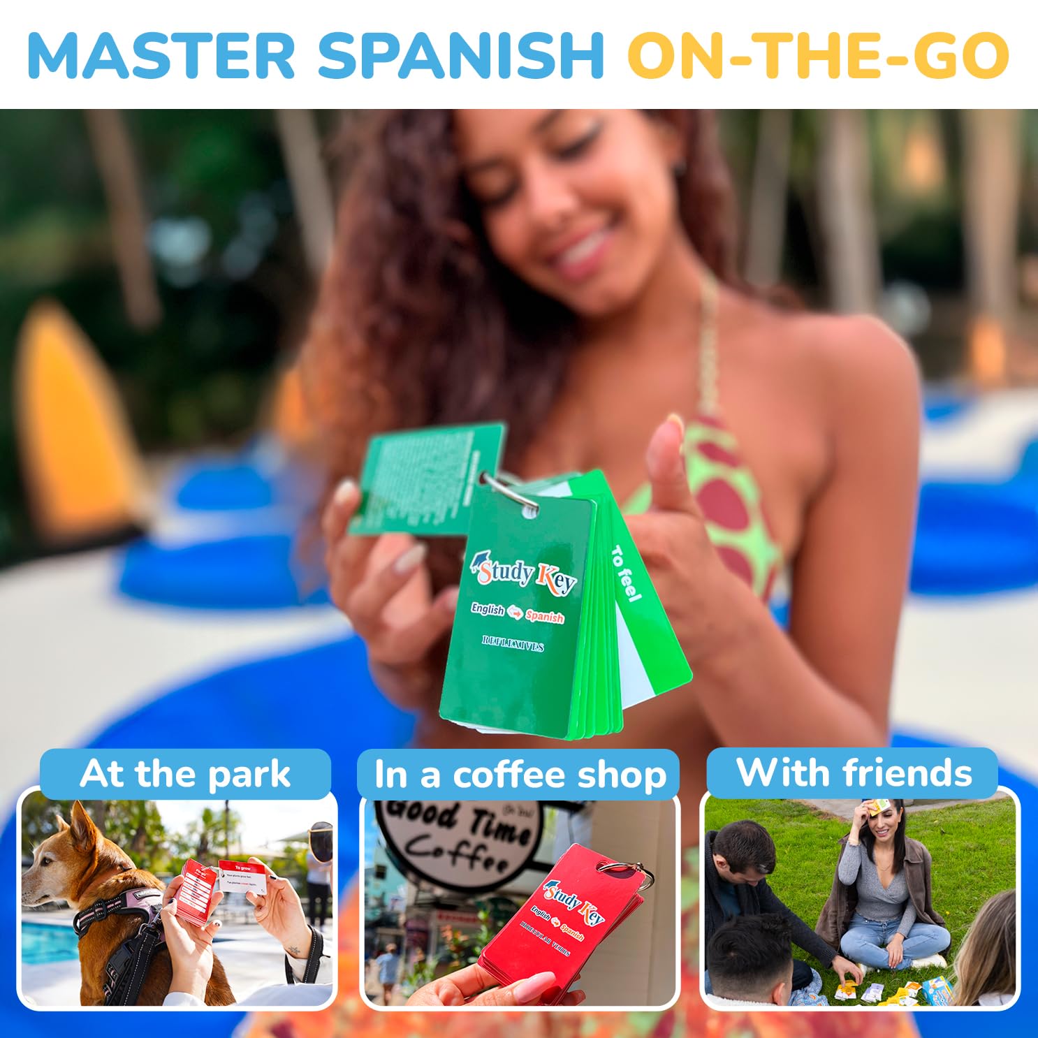 Study Key practice cards for Spanish conjugation drills