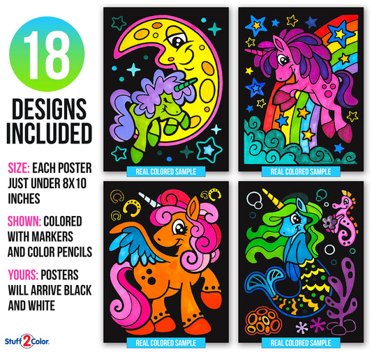 Stuff2Color Unicorn Fun 18-Pack packaging arrival shows secure, flat shipping.
