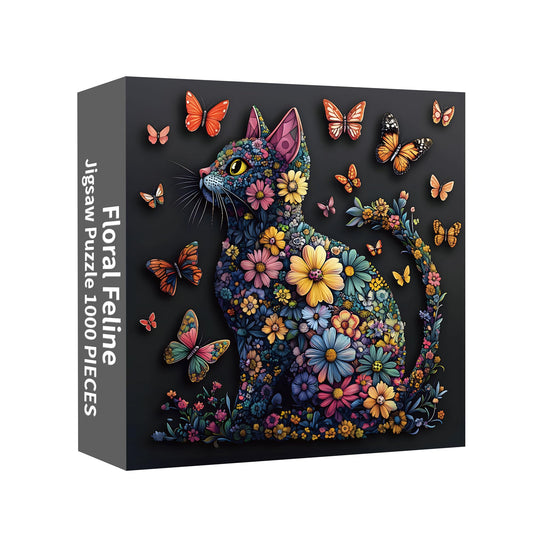 STYISHANG cat butterfly puzzle art for mindful solving