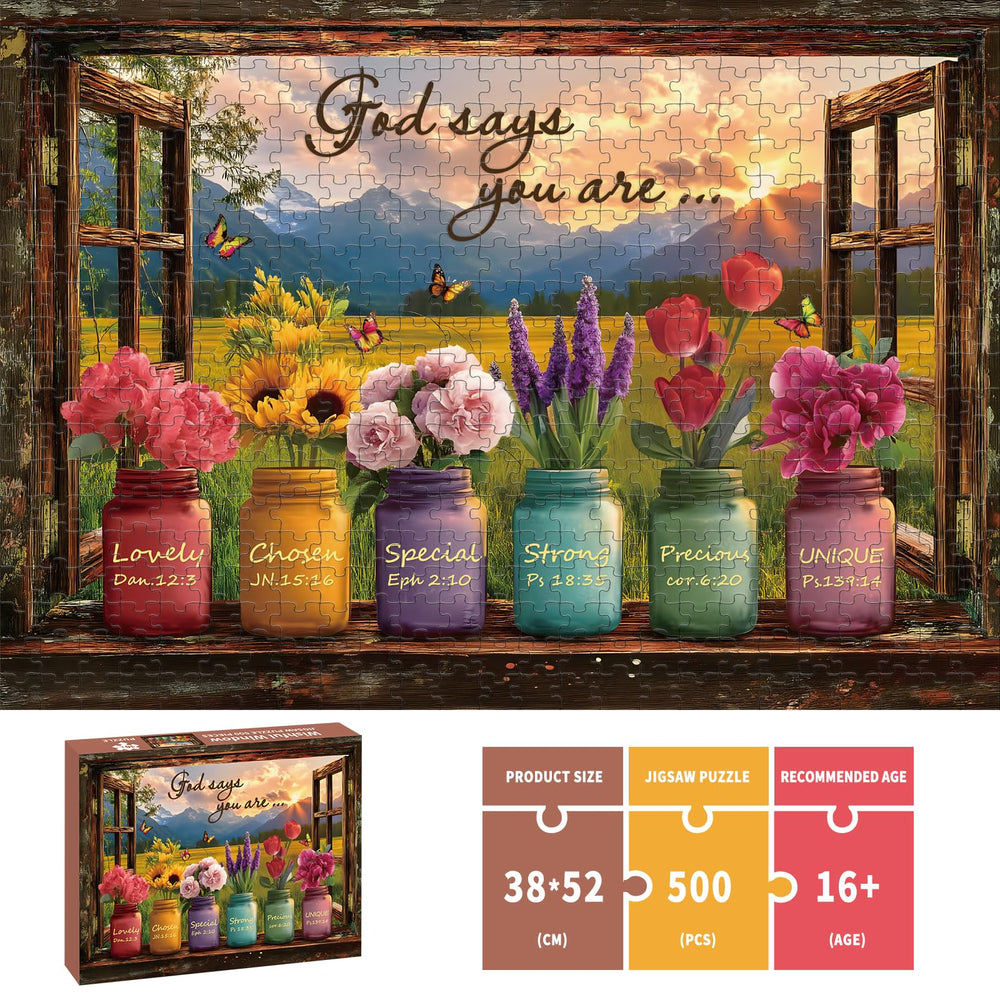 STYISHANG Flowers on windowsill puzzle inviting relaxing moments